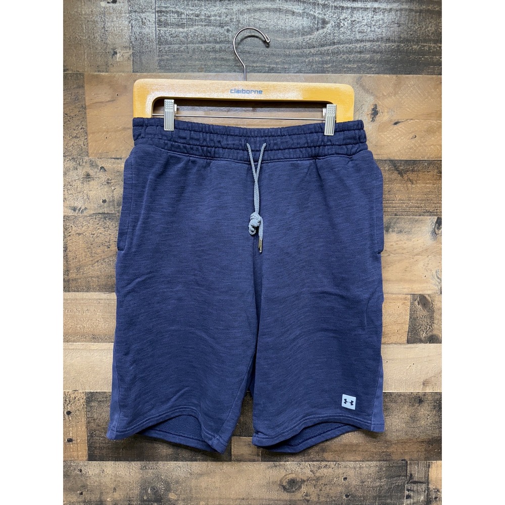 Under Armour Mens Rival Fleece Shorts Navy Blue Athletic Gym Sweat Shorts Small